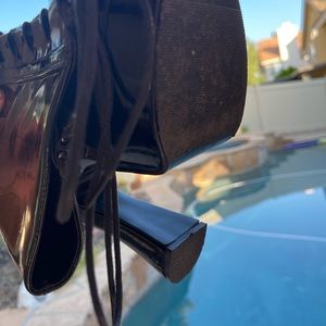 Knee High Goth Platform Lace up Patent Boots 7